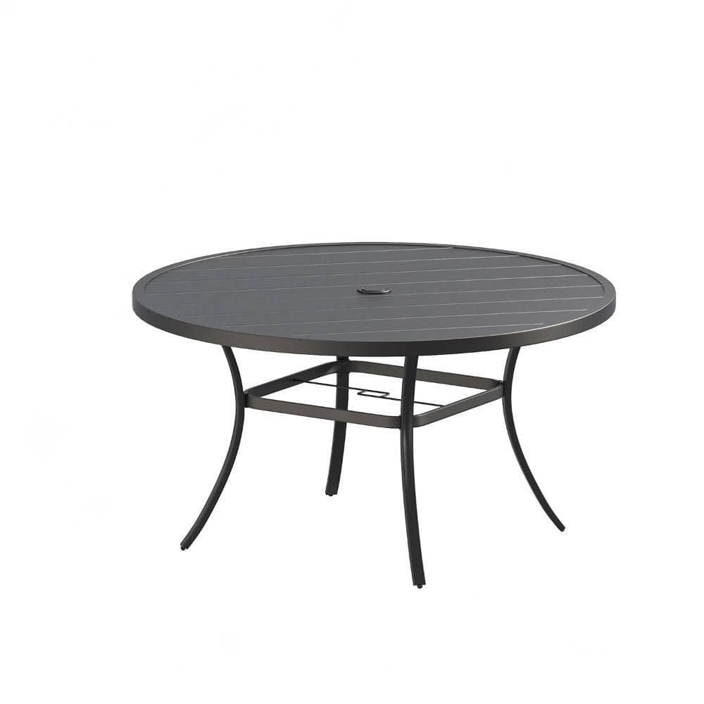 Round Metal Outdoor Dining Table, Patio Fashinable Dining Table for 8 Person, Furniture Table for Garden, Backyard Black price history on PriceWatchPro