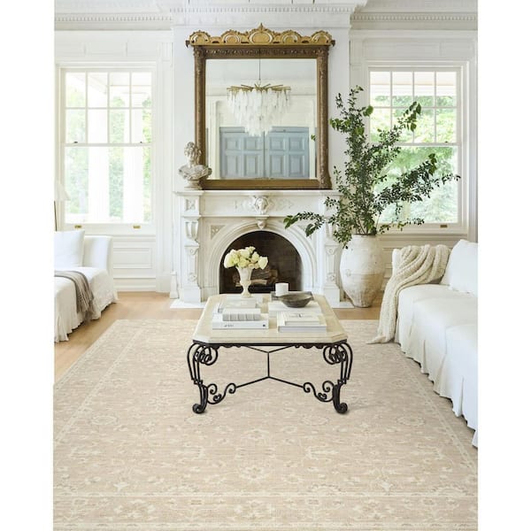Nabela Noor Home Asha Oatmeal/Off-White Traditional 6 ft. x 9 ft. Area Rug