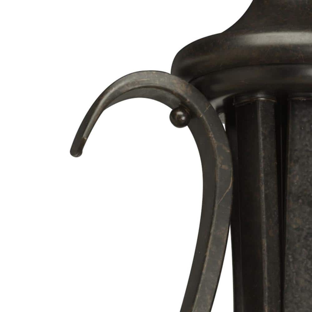 Torino 27" Forged Bronze Pendant Light with Ambered Glass
