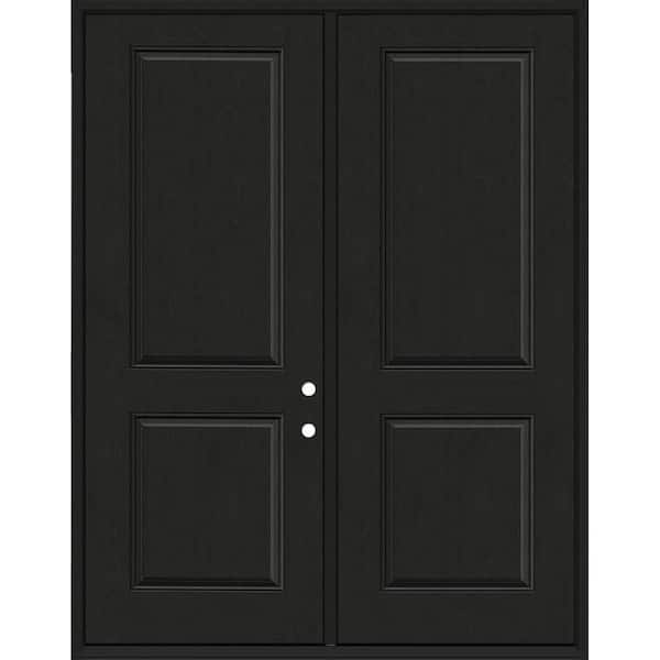 Regency 72 in. x 96 in. 2P Squaretop RHIS Onyx Stain Fiberglass Double Prehung Front Door with 6-9/16 Jamb