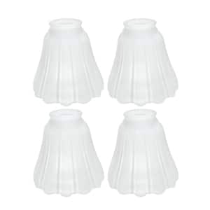 4-3/4 in. Frosted Ribbed Bell Shaped Ceiling Fan Replacement Glass Shade (4-Pack)