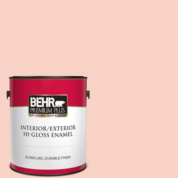 BEHR PREMIUM PLUS 1 gal. #210C-2 Demure Pink Hi-Gloss Enamel Interior/Exterior Paint