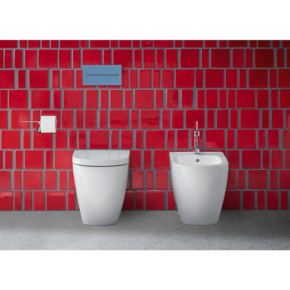 White Vitreous China Elongated One-Piece Dual Flush Toilet