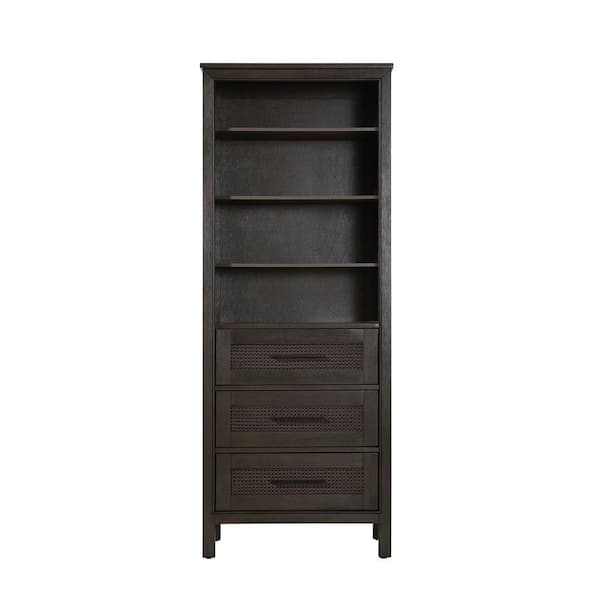 28 in. W x 18 in. D x 72 in. H Brown Freestanding Linen Cabinet
