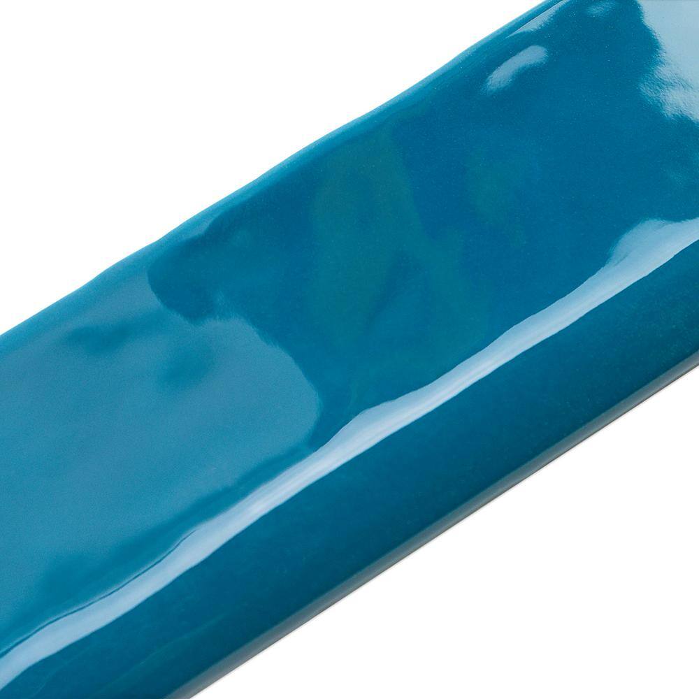 Brookline Teal 2x10 Polished Ceramic Bullnose Tile
