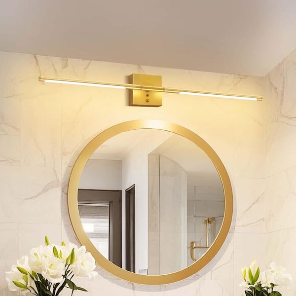 2-Light Gold Dimmable LED Wall Sconce with Remote Control, Wireless Installation, USB Charging,Set of 2 Wall Decor