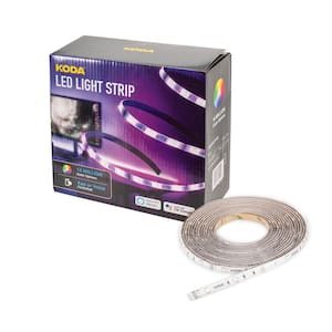 16.4 ft. Smart RGB Color Changing Dimmable LED Strip Light Kit with App Plus Voice Control