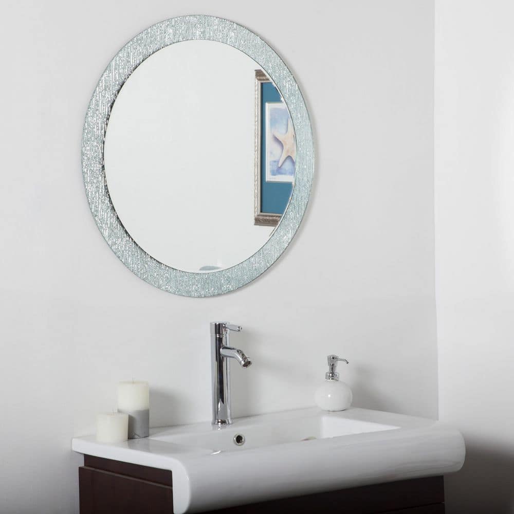 Molten Round Frameless Glass Bathroom Mirror