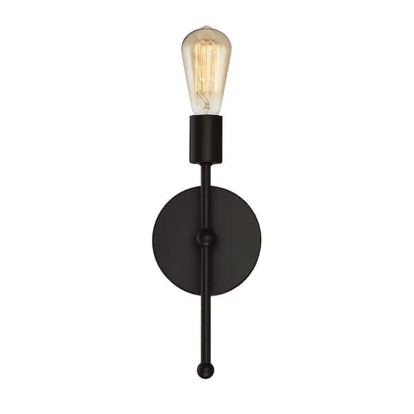 Savoy House 6 in. W x 12 in. H 1-Light Oil Rubbed Bronze Wall Sconce with Exposed Bulb