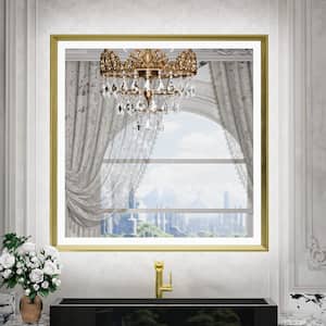 36 in. W x 36 in. H Rectangular Aluminum Framed with 3 Colors Dimmable LED Anti-Fog Wall Mount Bathroom Vanity Mirror