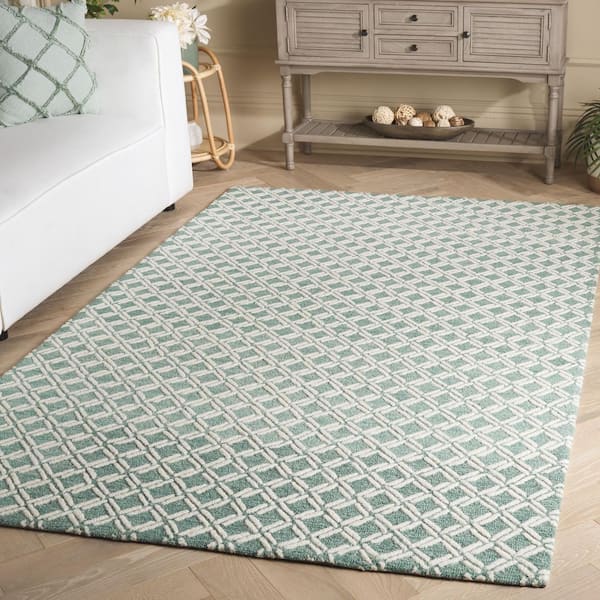Genre 5 ft. x 8 ft. Green/Ivory Diamond Geometric Area Rug