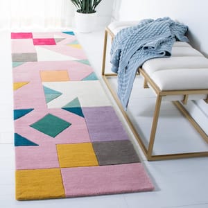 Fifth Avenue Pink/Multi 2 ft. x 9 ft. Abstract Shapes Runner Rug