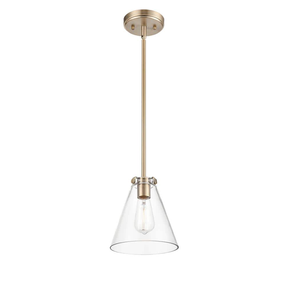 Mini Modern Gold LED Glass Pendant Light 7.5"