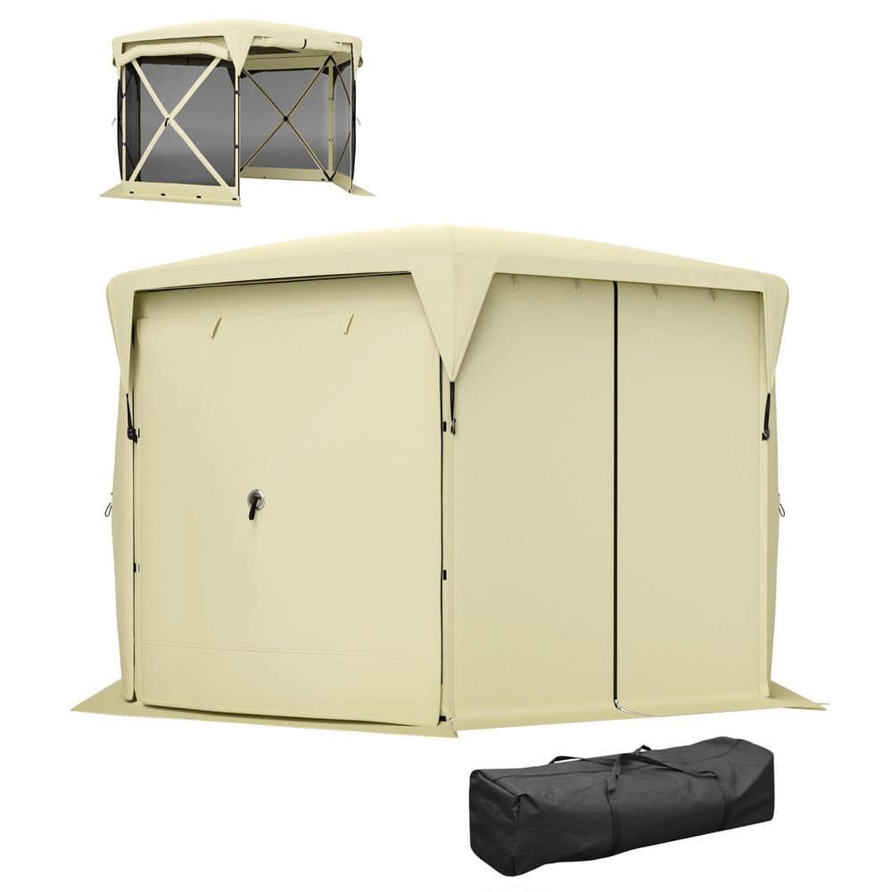 11 ft. x 11 ft. Beige Pop Up Tent with Removable Roof Cover price history on PriceWatchPro