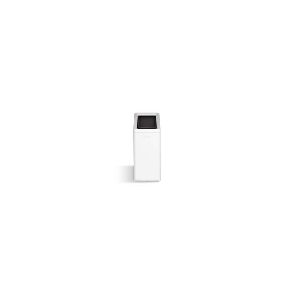 12-Liter White Stainless Steel Open-Top Trash Can