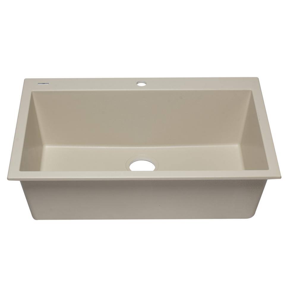 Biscuit 33'' Single Bowl Drop-In Granite Kitchen Sink