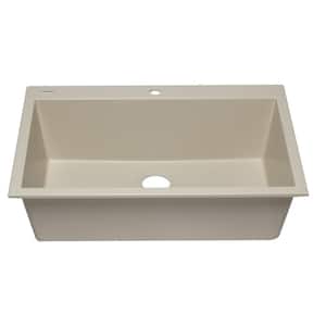 AB3322DI-B Drop In Granite Composite 33 in. 1-Hole Single Bowl Kitchen Sink in Biscuit