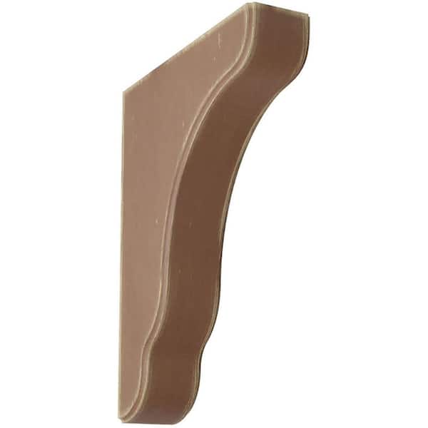 Ekena Millwork 1-3/4 in. x 9-1/2 in. x 7-1/4 in. Weathered Brown Plymouth Wood Vintage Decor Bracket