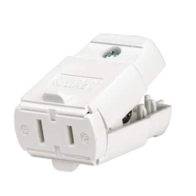 15 Amp Polarized Light-Duty Connector, White