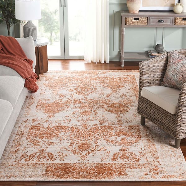 Bedford 6 ft. x 9 ft. Beige/Rust Abstract Traditional Area Rug