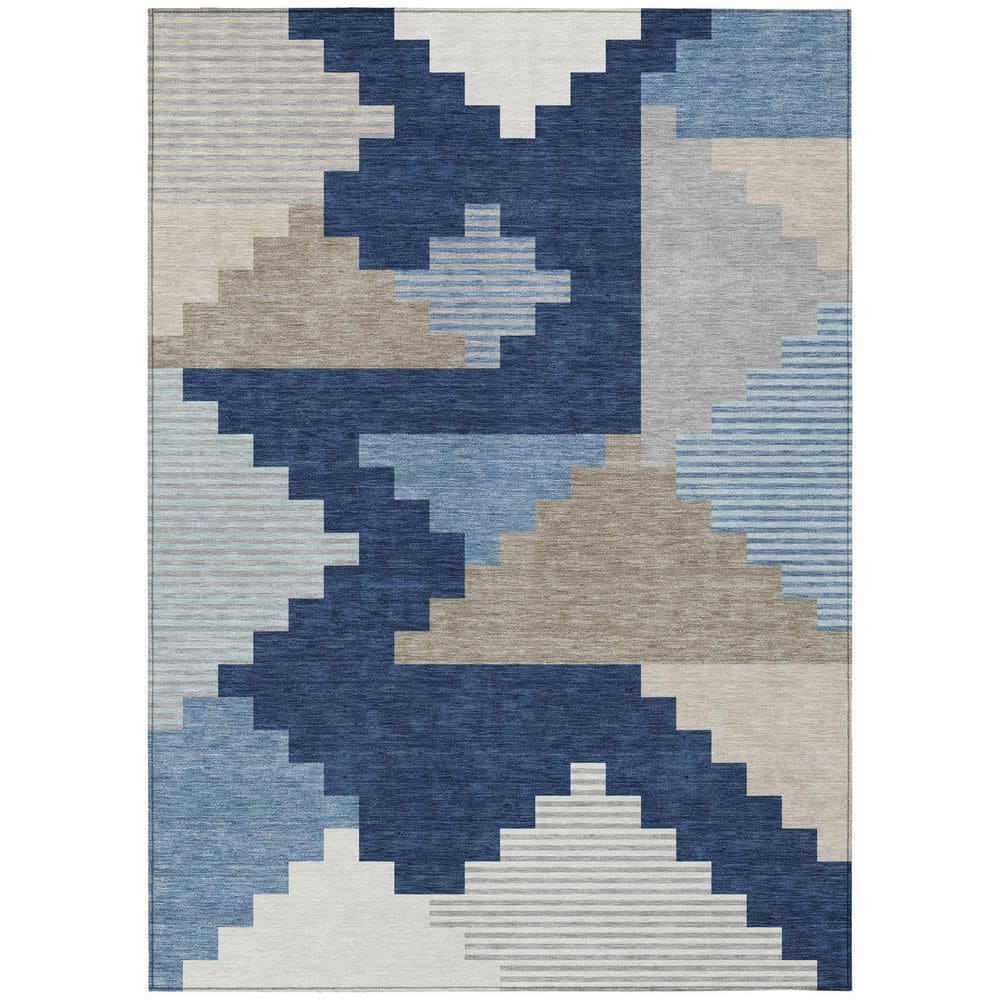 Chantille Machine Washable Indoor/Outdoor Abstract ACN2847 Navy 3 ft. x 5 ft. Area Rug price history on PriceWatchPro