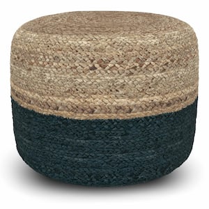 Lydia Teal, Natural Round Pouf