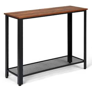 31 in. Black with Storage Shelf Console Side Table Metal Frame Entryway Table