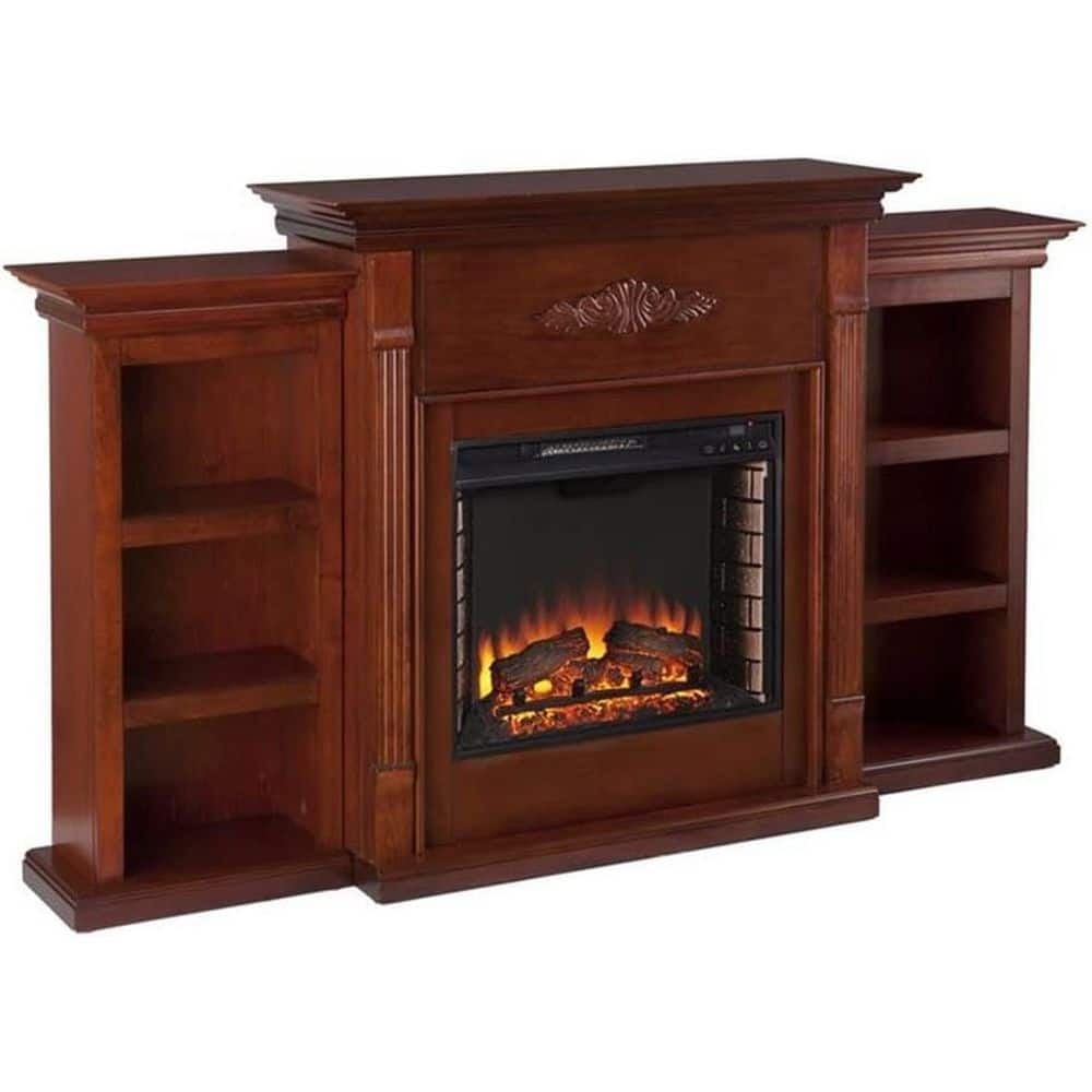 40 in. Freestanding Wooden Smart Electric Fireplace TV Stand in Mahogany designed for a functional decor statement price history on PriceWatchPro