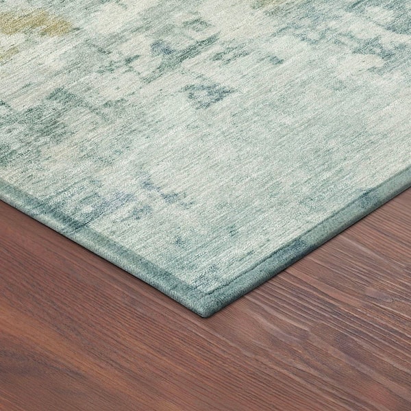 Chantille Machine Washable Indoor/Outdoor Abstract ACN2371 Aqua 8 ft. x 10 ft. Area Rug