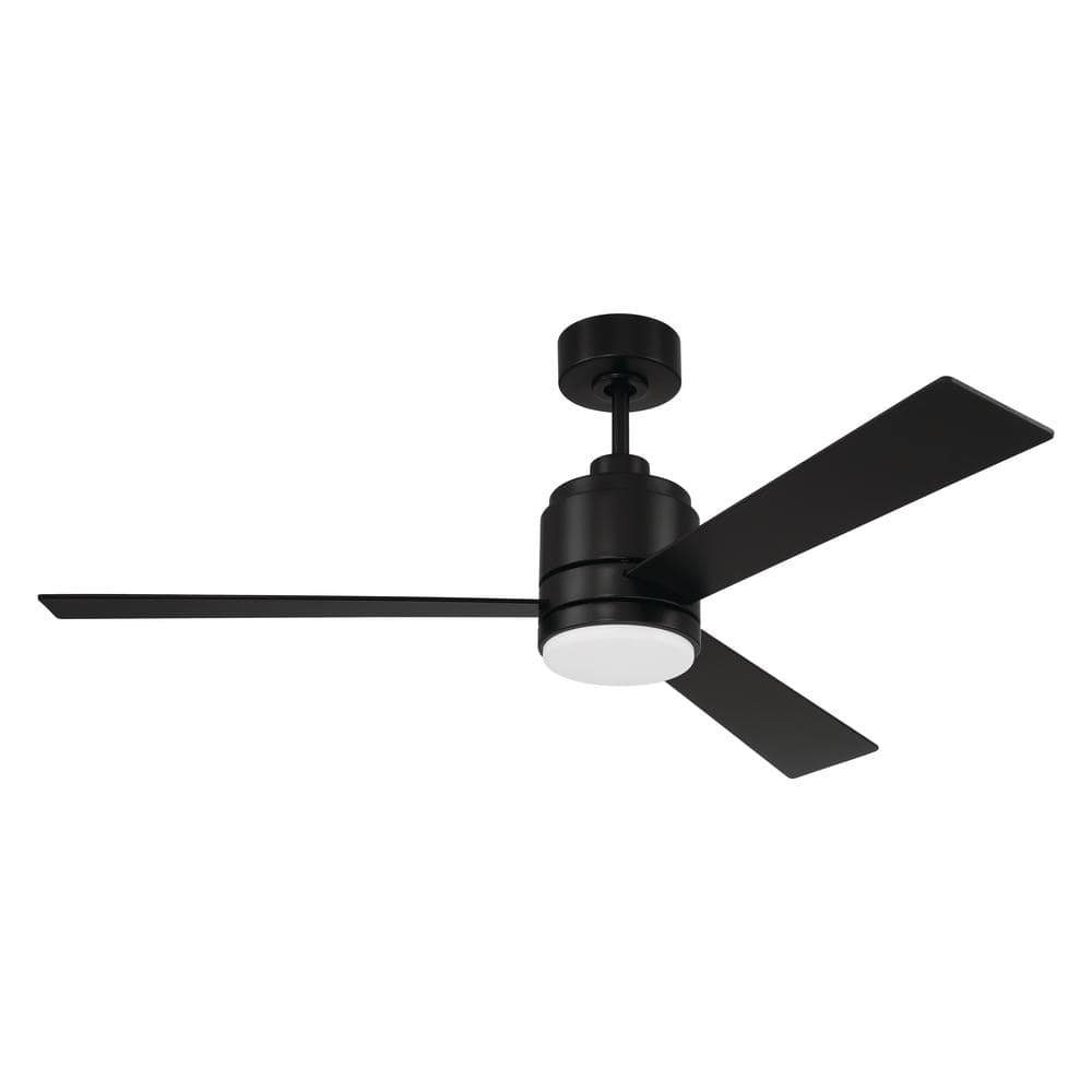 CRAFTMADE McCoy 52 in. Indoor Flat Black Finish Ceiling Fan and ...