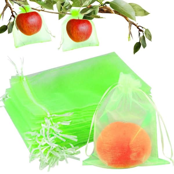 Breathable Organza Series, 50 Pieces, Double Drawstring, Lightweight, 7×9 in. Fruit Protection Garden Bag Set