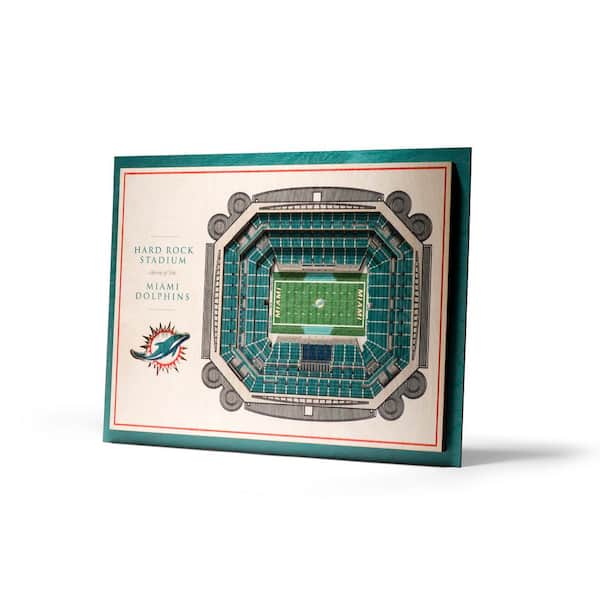 YouTheFan NFL Miami Dolphins 5-Layer Stadiumviews 3D Wooden Wall Art