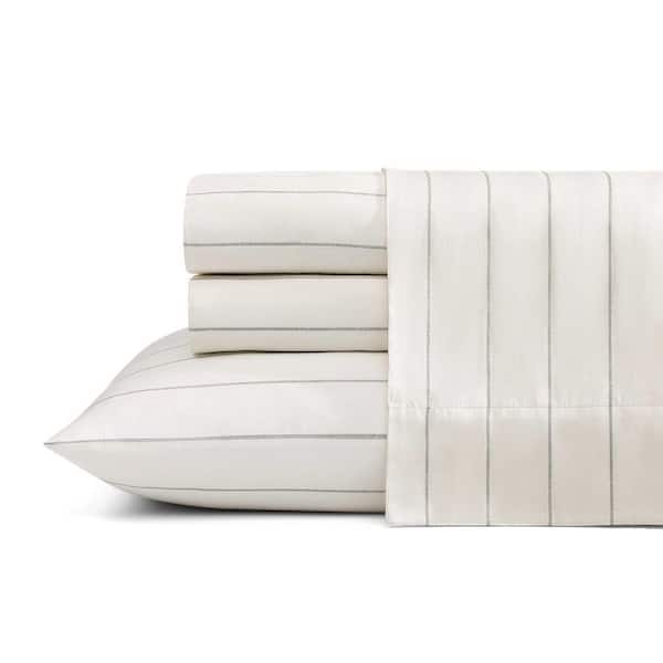 Tommy Bahama Palma Stripe 4-Piece Brown Cotton King Sheet Set