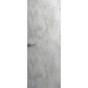 28 in. x 84 in. Unassembled Right-Hand/Outswing Wood Onyx Color Flush Mount Hidden Door with Silver Hinge Finish