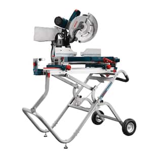 15 Amp 12 in. Corded Dual-Bevel Sliding Glide Miter Saw Combo Kit with Bonus Gravity Rise Wheeled Miter Saw Stand