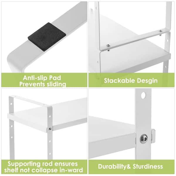 Numhew 2-Shelf Expandable Cabinet Organizer Rack, Stackable