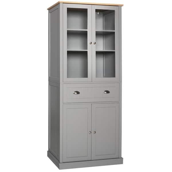 VEIKOUS White Kitchen Pantry Cabinet Storage with Adjustable