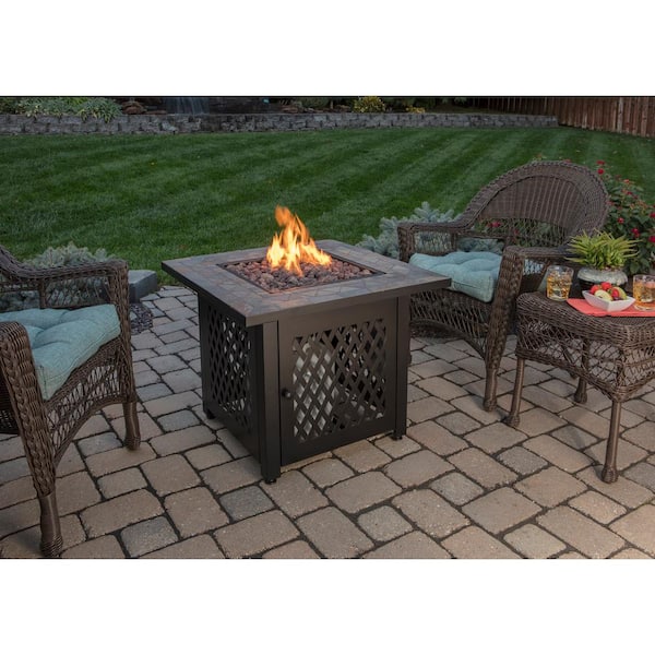 Electronic Ignition And Lava Rock Gad1429sp, Outdoor Propane Fire Pit Table By Endless Summer