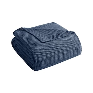 Bree Knit Indigo Acrylic King Blanket