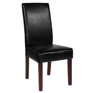 Black Leather Faux Leather Dining Chair