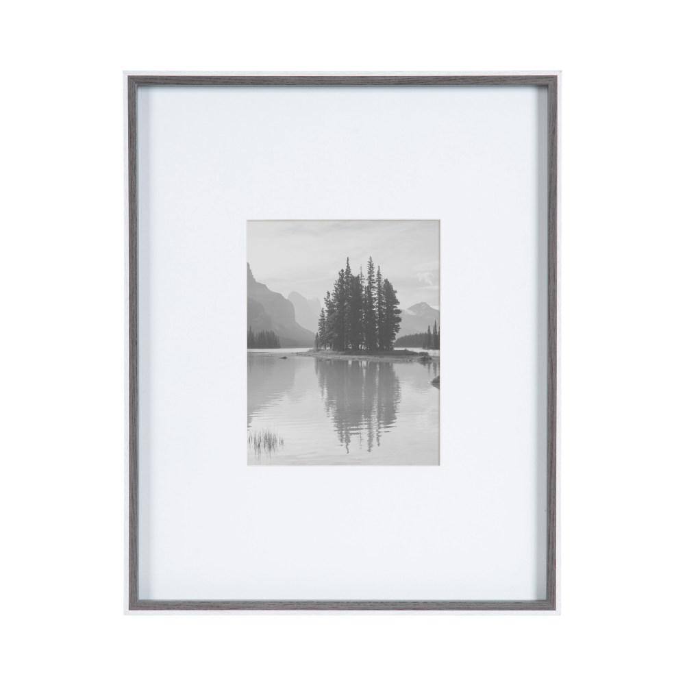 Gray and White Wood 16x20 Matted Photo Frame Set
