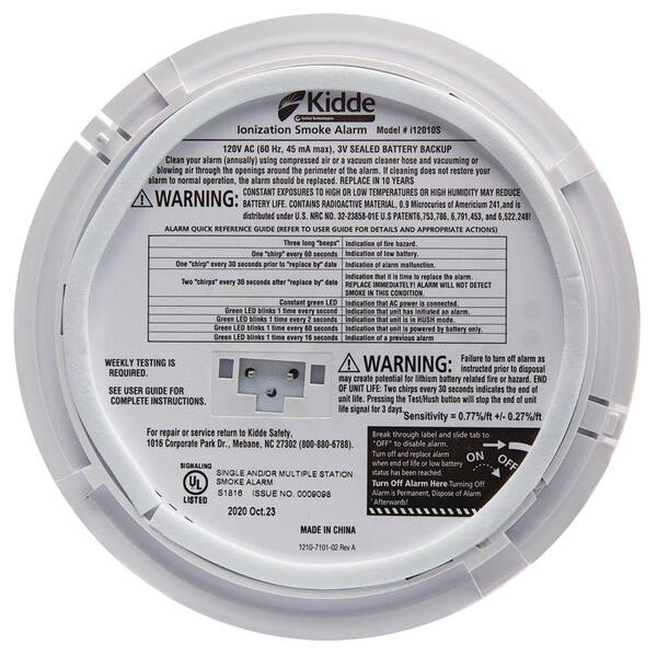 Kidde 10 Year Worry Free Hardwired Combination Smoke And Carbon Monoxide Detector With Battery Backup And Voice Alarm 21029879 The Home Depot