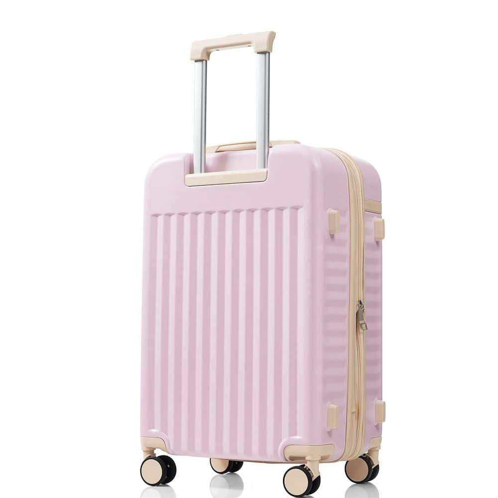 LIVACA 3-Piece Light Pink ABS Plastic Hardside Spinner Luggage Set