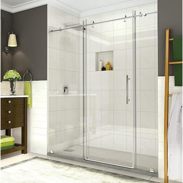 Aston Coraline 68 - 72 in. x 76 in. Completely Frameless Sliding Shower Door in Polished Chrome