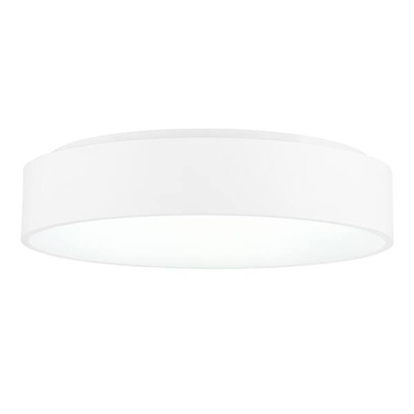 Arenal LED Drum Shade Flush Mount With White Finish