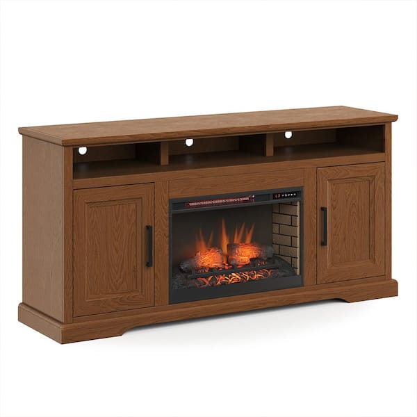 Bridgevine Home Cheyenne 65 in. Bourbon Rectangle Wood Console Table