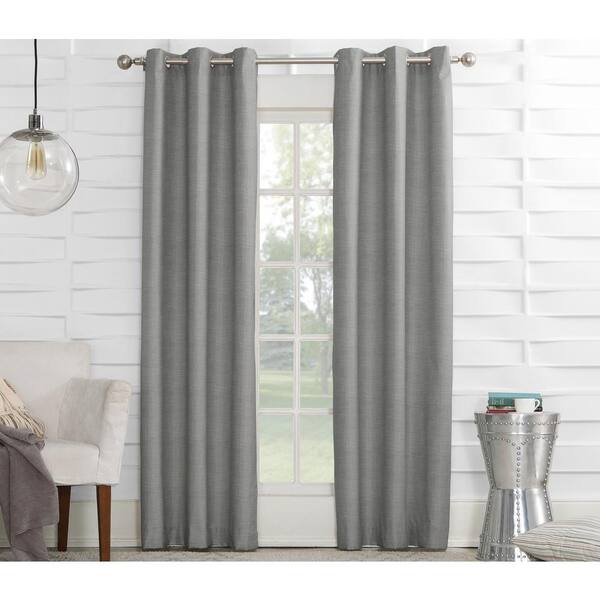 Sun Zero Semi-Opaque Silver Tom Thermal Lined Curtain Panel, 40 in. W x 84 in. L