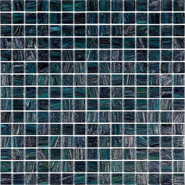 Apollo Tile Celestial 4" x 6" Glossy Pine Green Glass Mosaic Uniform square Wall and Floor Sample Tile 0.13 sq. ft./Piece (1-Pack)