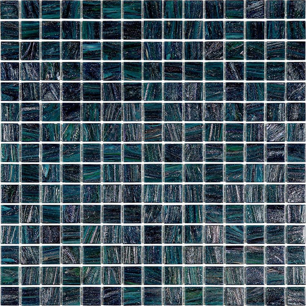 Celestial Pine Green Glossy Glass Mosaic Wall and Floor Tile