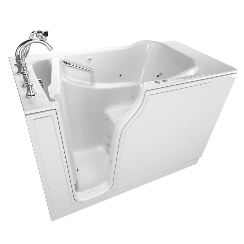 Gelcoat Value Series 52 in. x 30 in. Left Walk-In Whirlpool and Air Bathtub